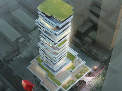 3d-walkthrough-company-3d-model-architecture-architectural-services-high-rise-apartment-birds-view-rajkot